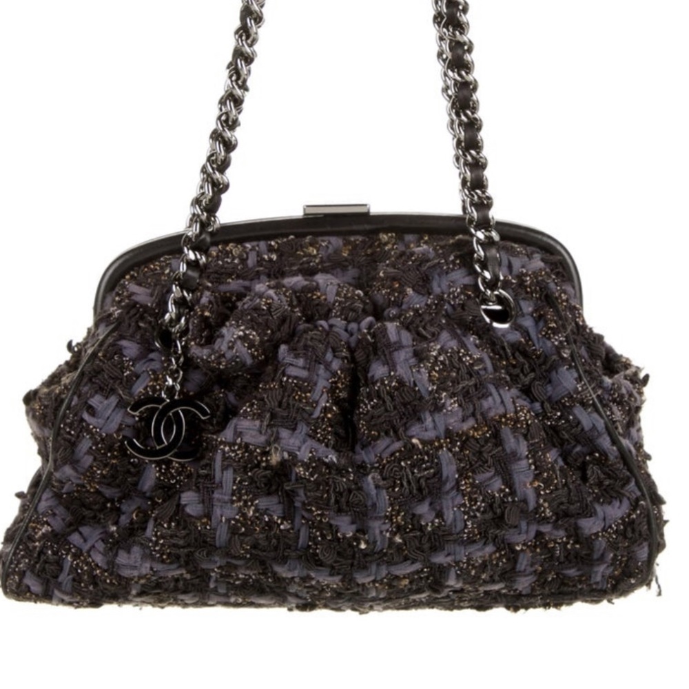 Authentic CHANEL Tweed “CC” Logo Bag - Picture 2 of 7